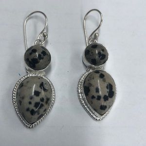 Earrings double‎ stone accessorize tan black